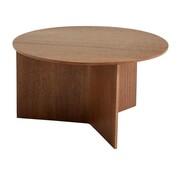 Home Slit Table Wood Round XL Side Table - Ø 65 cm - Noyer