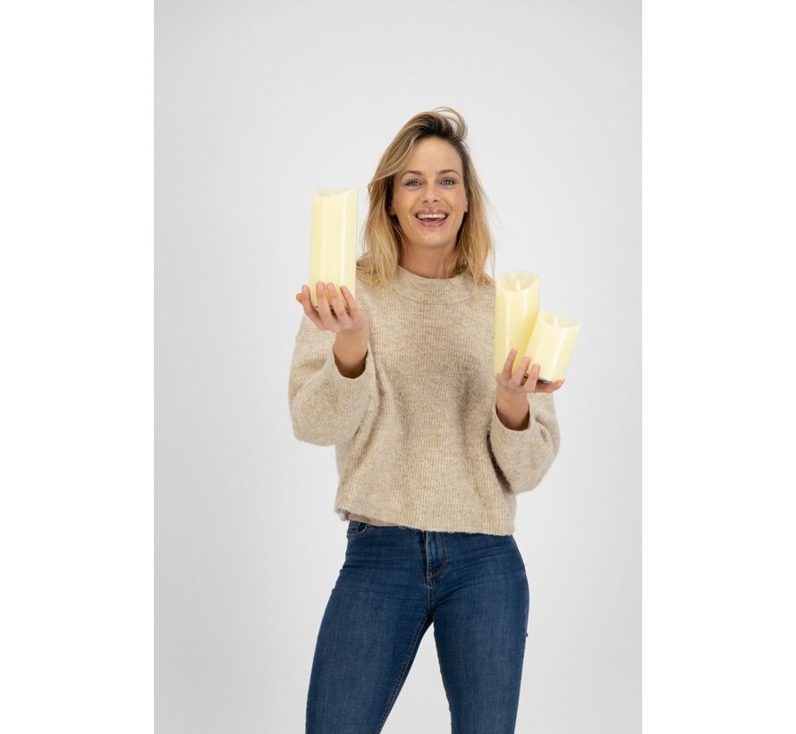 O'DADDY® bougies LED avec flamme mobile - 22cm 8d - Avec minuterie et fonction dimmer - Bougies LED avec télécommande