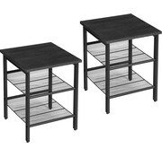 O'DADDY O'DADDY® Tables de chevet set of 2 - tables de chevet industrielles - table d'appoint avec étagères en filet réglables - 40 x 40 x 50 cm - noir/gris foncé