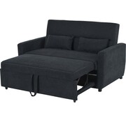 HOMCOM HOMCOM Canapé-lit chaise longue canapé-lit 2 places en tissu gris foncé 833-834