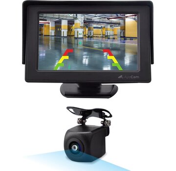 AyeCam Caméra de recul AyeCam - écran 4,3 pouces - 2 canaux - vision nocturne - lignes de guidage incluses