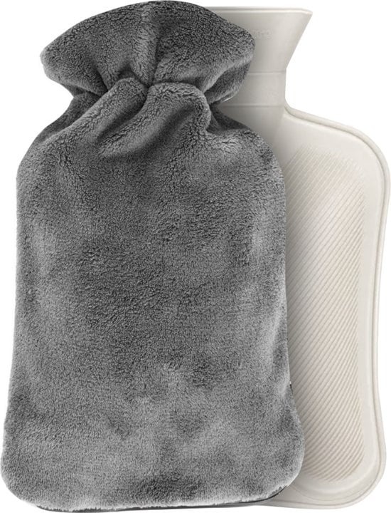 Bouillotte eau Chaude MM Brands - Bouillotte avec Housse - Bouteille d'eau Chaude - Caoutchouc Naturel - 2 litres - Chauffe jusqu'à 6 heures - Anti-fuite