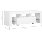 vidaXL vidaXL - TV - meuble - avec - éclairage - LED - 130x35x45 - cm - brillant - blanc
