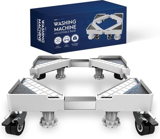 MM Brands Support pour lave-linge - Rouleau pour meubles - Déplacement de meubles - Convient également pour lave-vaisselle, réfrigérateur, congélateur et sèche-linge - Avec roulettes - Patins noirs