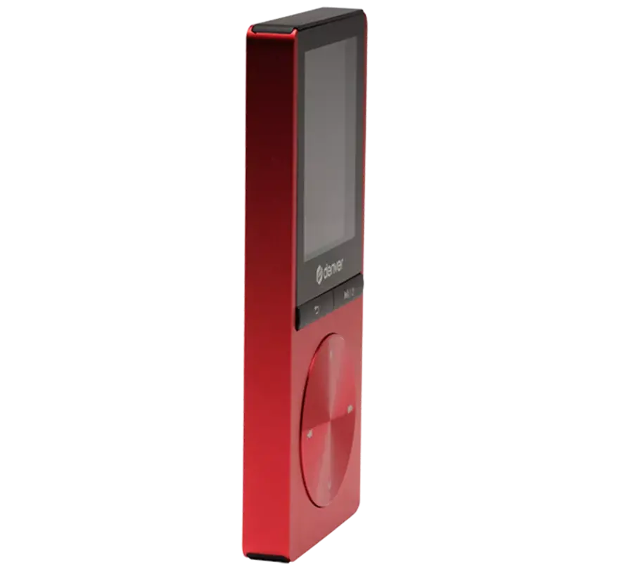 Denver Lecteur MP3 / MP4 - Bluetooth - USB - Shuffle - jusqu'à 128 Go - Ecouteurs inclus - Enregistreur vocal - Dicataphone - MP1820 - Rouge