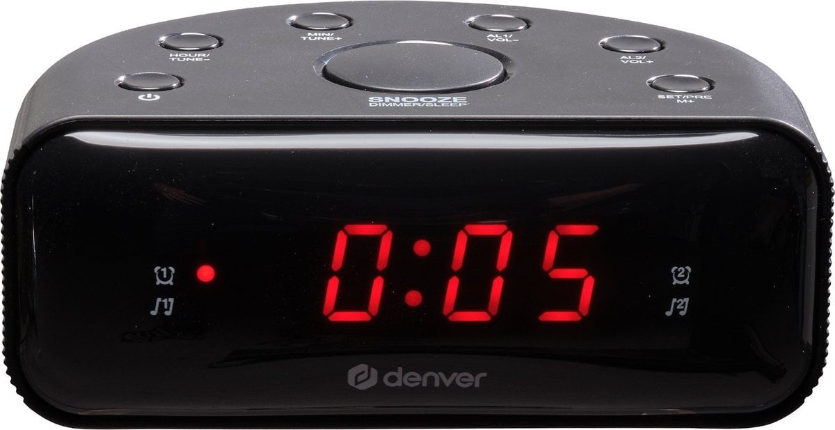 Denver Radio-réveil - Fonction Snooze / Sleep - Réveil numérique - Radio FM - CR430 - Noir