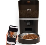 Gologi Gologi Distributeur automatique de nourriture Eva - Capacité 6L - Enregistreur vocal - Caméra - Distributeur de nourriture pour chien - Distributeur de nourriture pour chat - Taille des morceaux 3 à 15 mm - Noir