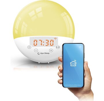 AyeSleep AyeSleep Lumière d'éveil - Avec application - Radio-réveil - Entraîneur de sommeil - Alexa & Google Home