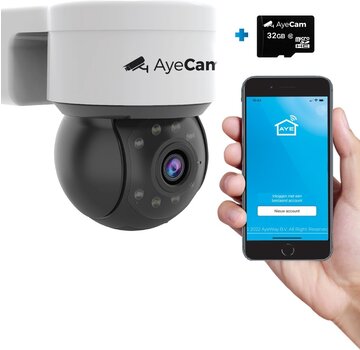 AyeCam AyeCam Caméra de sécurité extérieure - 360PRO - FULL HD - Caméra de surveillance - Incl. 32GB SD