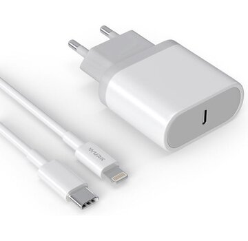 Wurk Wurk - Chargeur - Convient à l'iPhone et à l'iPad - Chargeur rapide 20W - Câble de charge 2M - Convient également aux iPhones plus anciens