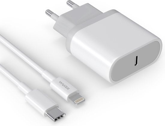 Wurk - Chargeur - Convient à l'iPhone et à l'iPad - Chargeur rapide 20W - Câble de charge 2M - Convient également aux iPhones plus anciens