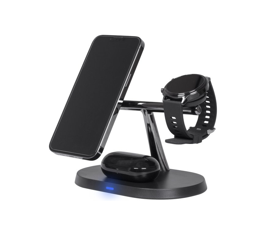 Nuvance - Station de recharge 3 en 1 - pour Apple iPhone et Samsung - Chargeur rapide sans fil - Chargeur sans fil - Chargeur rapide 15W