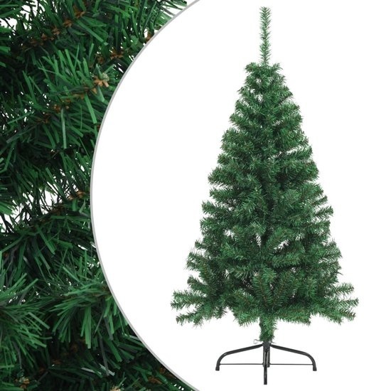 vidaXL - Arbre de Noël artificiel - avec - support - demi - 150 - cm - PVC - vert