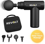 Revolt Revolt - Mini pistolet de massage - 5 accessoires inclus - Adaptateur inclus - 6 réglages de vitesse - Récupération et relaxation musculaire
