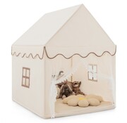 Coast Maison de jeux pour enfants Coast avec cadre en bois massif et plafond en coton Tente pour enfants beige