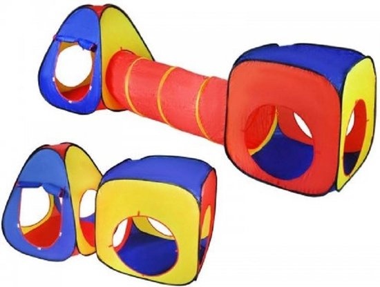 Tente de jeu pop-up avec tunnel pour enfants - Tente - Maison de jeu - Tunnel - Tunnel de jeu - Tunnel de reptation - Dans un sac de transport facile à transporter