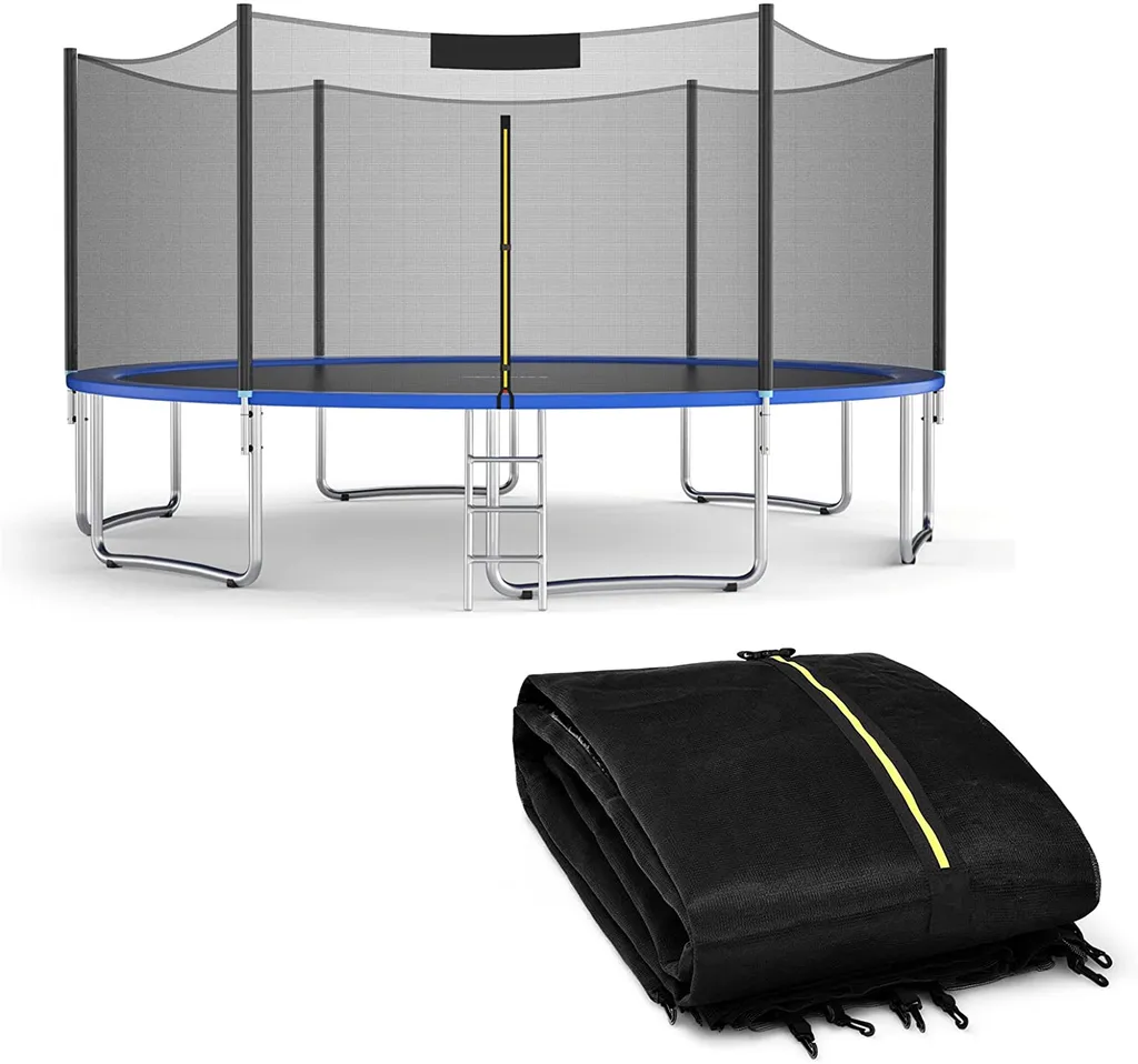 Filet de sécurité pour trampoline Coast Ø 487 cm pour le remplacement des trampolines de jardin à l'extérieur avec fermeture à glissière