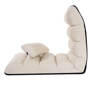 Coast Coast floor chair 5-way adjustable suede cushion chair 175 x 55 x 20 cm beige