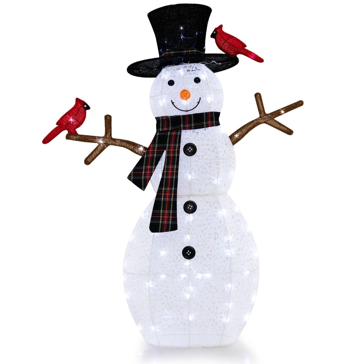 Bonhomme de neige gonflable Coast avec oiseaux - 70 LED - 99 x 17 x 127 cm