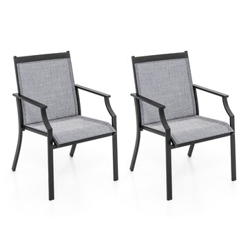 Coast Coast set de 2 chaises de terrasse - Gris - Métal/Stuff - 66 x 61 x 90 cm