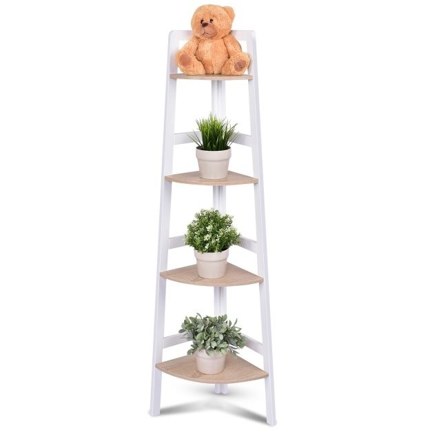 Coast Wooden Wall Shelves 4 Floor Decoration - 32 x 32 x 138cm - White