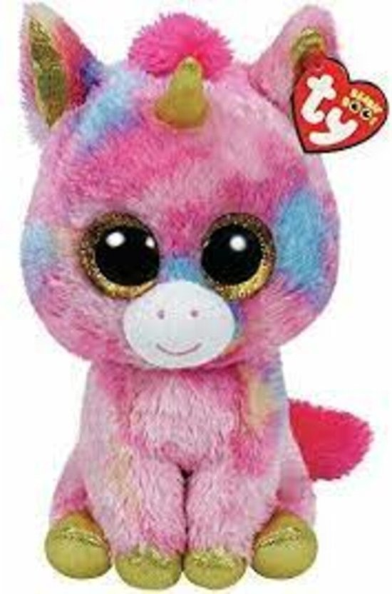 Peluche licorne rose Ty Beanie Fantasia 24 cm