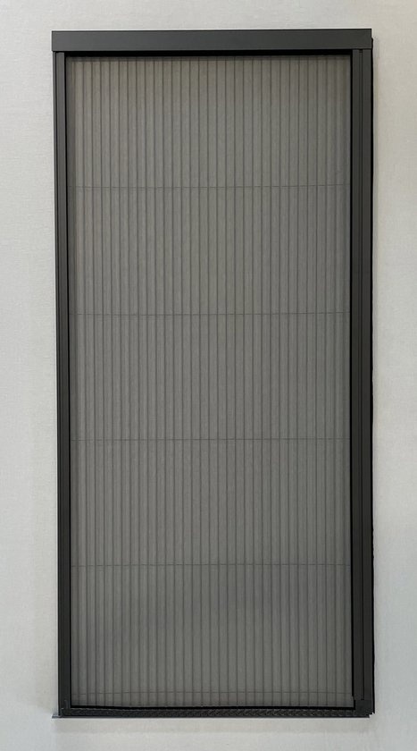 Plisse screen door black - black mesh - Plissehordeurenwebshop - Width 960mm - Height 2061-2090mm
