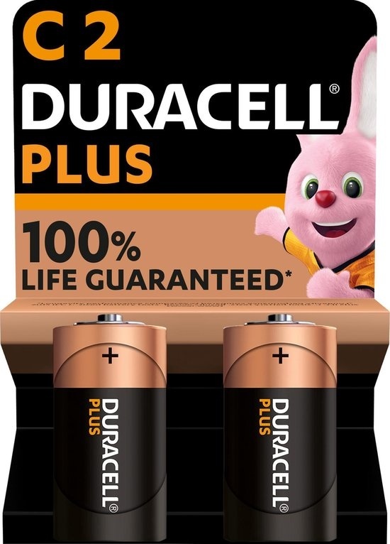 Piles Duracell Plus C (2 pièces), piles alcalines de 1,5V, MN1400
