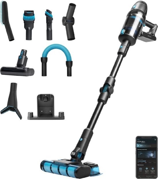 Cecotec Aspirateur Conga Rockstar 2000 Ultimate ErgoWet Connected. Moteur numérique, sans fil, 4 en 1, 680 W, puissance d'aspiration de
