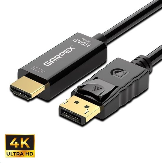 Garpex® Câble DisplayPort vers HDMI - 4K 60Hz Ultra HD - 3 mètres