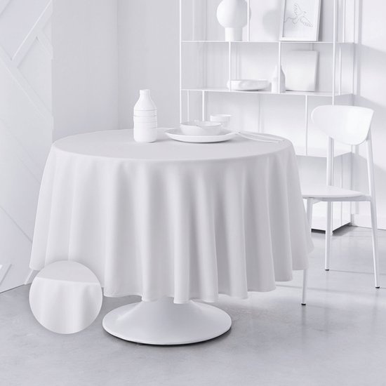 Aujourd'hui 180x180 / Craie - Nappe de luxe - Nappe de table - Polyester - Nappe de table