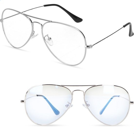 Lunettes JPR Lunettes d'ordinateur - Lunettes à lumière bleue - Lunettes à lumière bleue - Lunettes d'affichage - Argenté