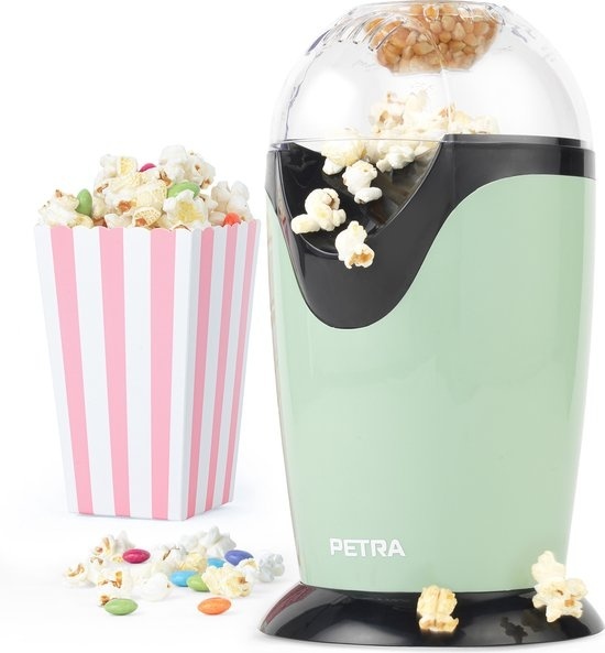 Petra Machine à pop-corn électrique 1200W, Machine à pop-corn à air chaud, sans BPA, verte