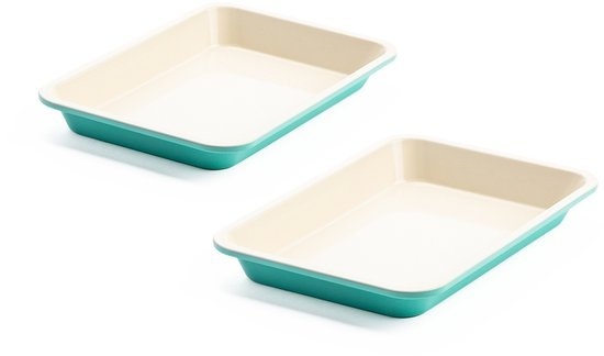 GreenLife Contour Turquoise 2 Assiettes à biscuits - four - antiadhésif - sans PFAS