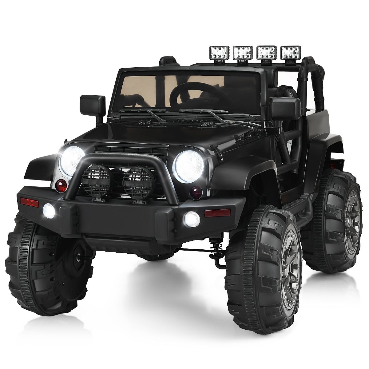 Coast Electric Jeep - 12 V - voiture pour enfants avec 2, 4 g voiture électrique télécommandée - avec musique - noir