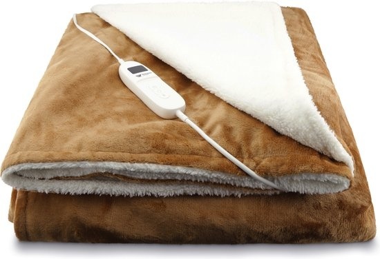 Rockerz Couverture électrique - Couverture chauffante - Couverture supérieure électrique - 160 x 130 cm - 1 personne - Couleur : Camel