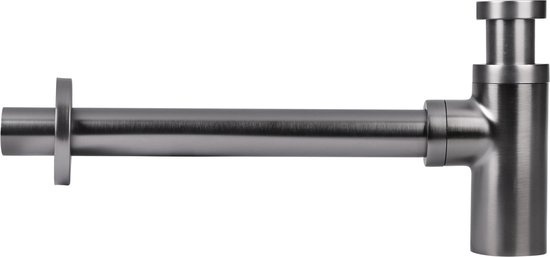 Differnz Design Siphon Gun Metal - Bassin à siphon - Siphon de fontaine Mix&Match - Tuyau mural inclus