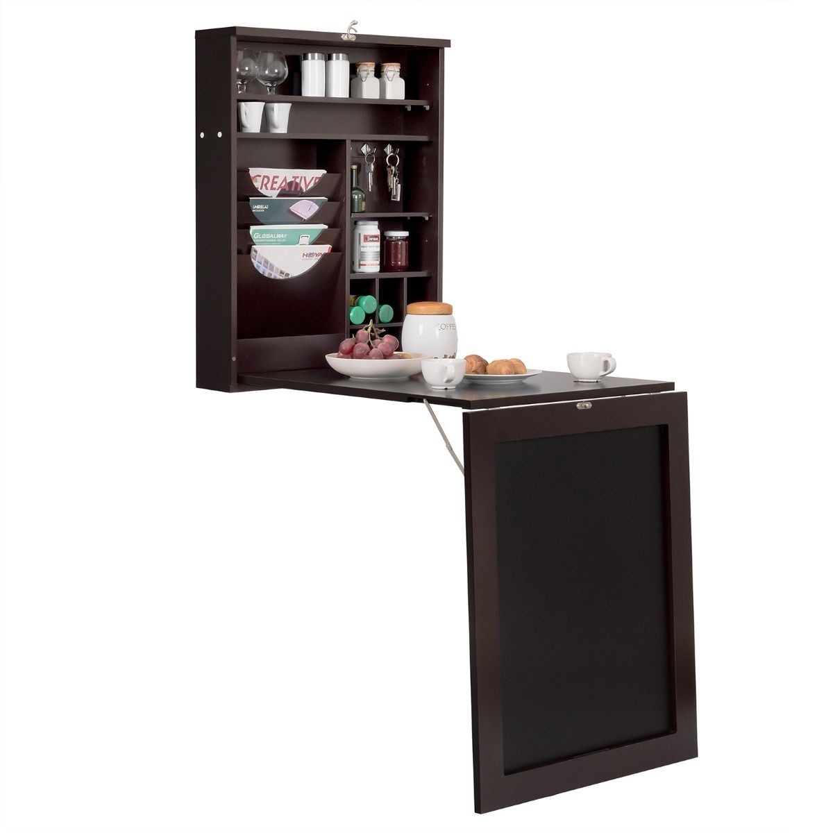 Table murale Coast - pliable - marron - 60 x 15 x 76 cm