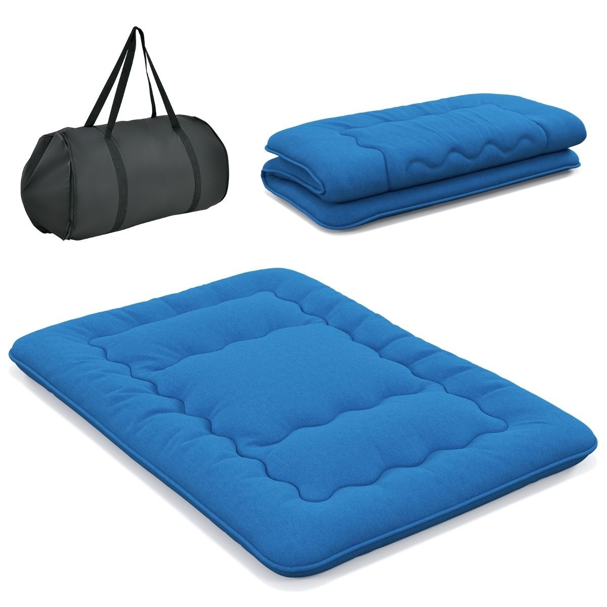 Coast Matelas de sol avec housse - Pliable - 200 x 140 x 10 cm - Bleu