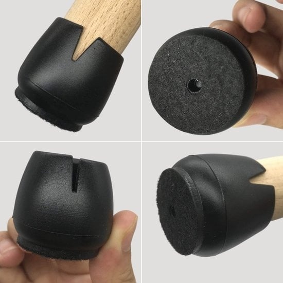 Protecteur de pied de chaise Protecteur de sol Ø27-31 mm - Capuchons de pied de chaise Capuchons de meuble 24 pièces - Capuchons de chaise ronds Protecteurs de sol Chaises EarKings - Noir