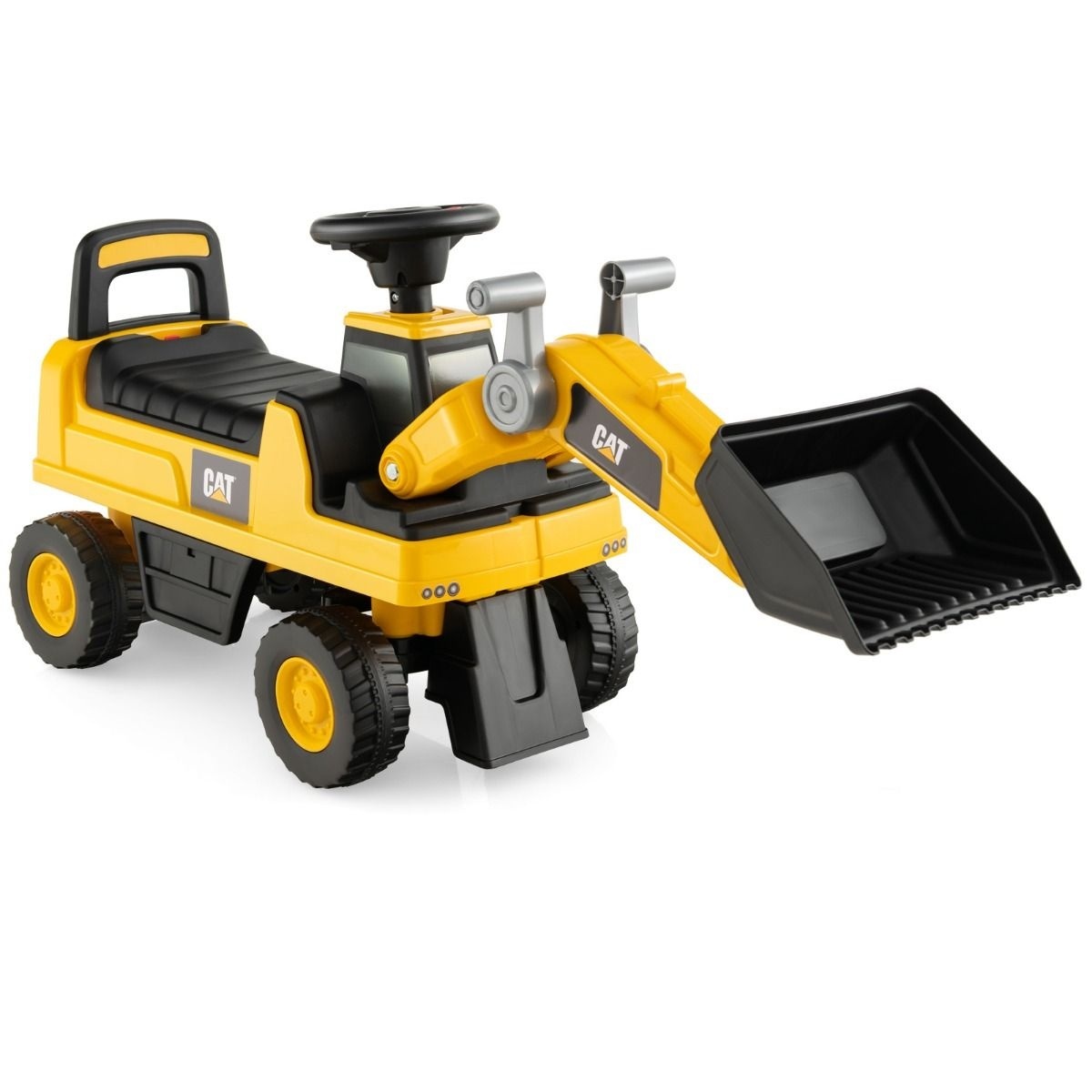 Coast Toy Excavator - Godet réglable - Avec dossier et pneus antidérapants - Jaune - 88 x 30 x 49 cm