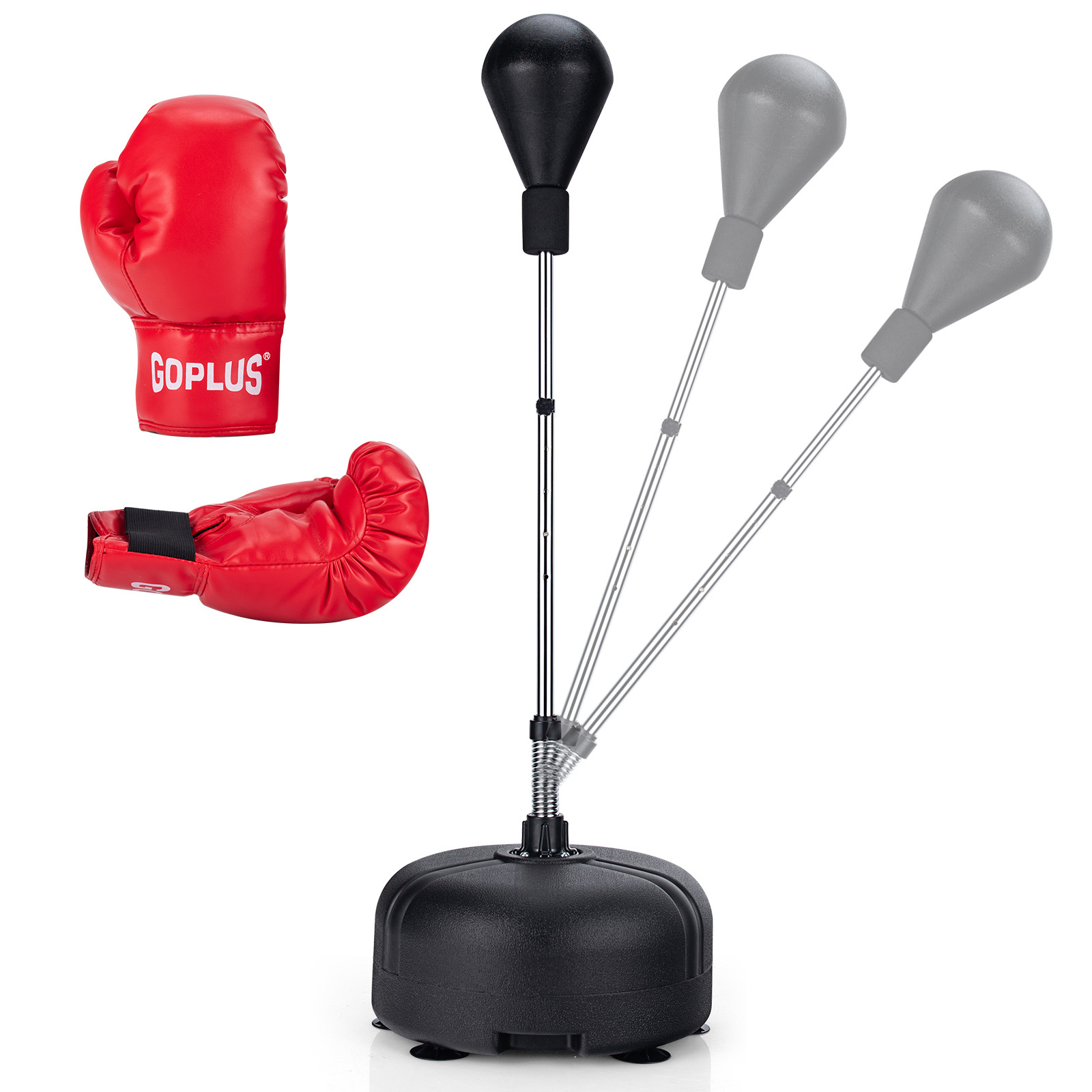 Sac de boxe Coast - gants de boxe inclus - 4 positions de hauteur - Noir