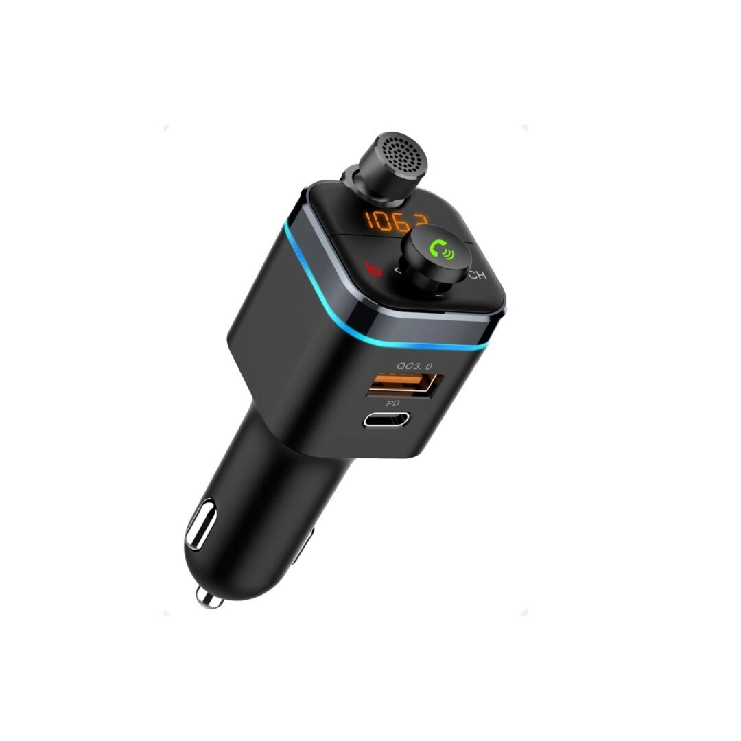 iSetchi Bluetooth FM Transmitter - Quick Charge 3.0 - Carkit - USB C - Sans fil
