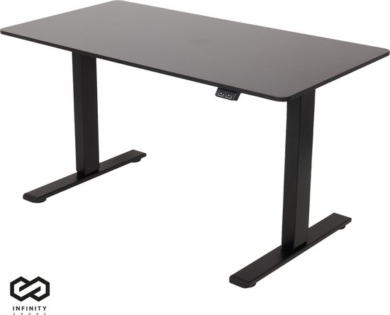 Infinity Goods Bureau assis-debout - électrique réglable en hauteur - 140 x 60 CM - noir