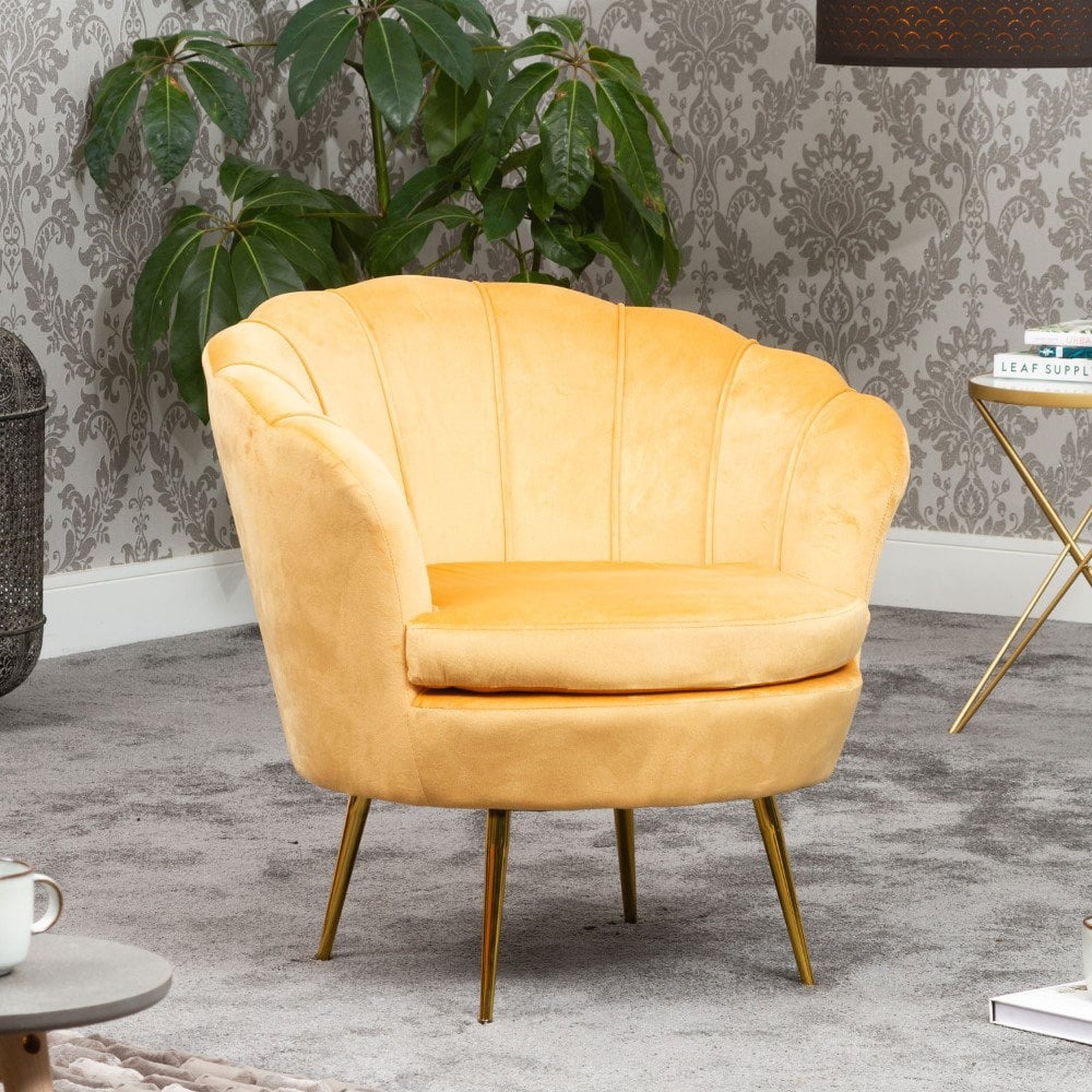 GBC Chair Velvet - Max. 200 kg - 72 x68x 74 cm - Jaune