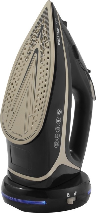Fer à vapeur sans fil Petra, 2-en-1 de 2600W, réservoir 300ml, semelle céramique