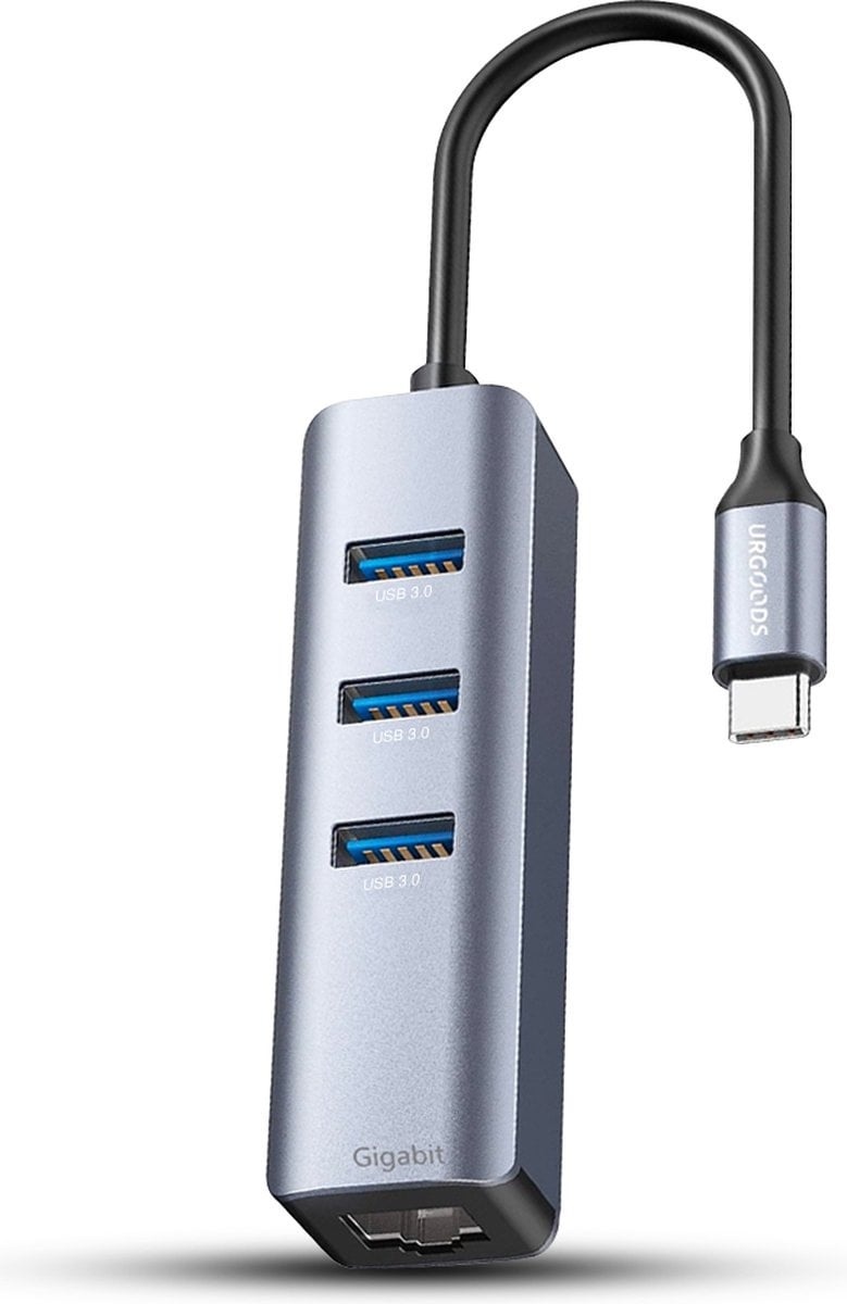Adaptateur Ethernet - USB C vers Ethernet - Hub USB C - Adaptateur réseau - 3 ports - USB 3.0