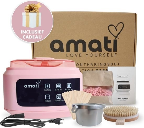 Amati HappySkin Kit de démarrage pour appareil à cire - électrique - rose