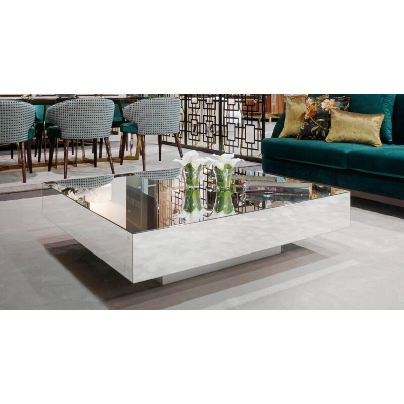Metro Lane Side Table - Table basse - Miroir inclus - Blanc