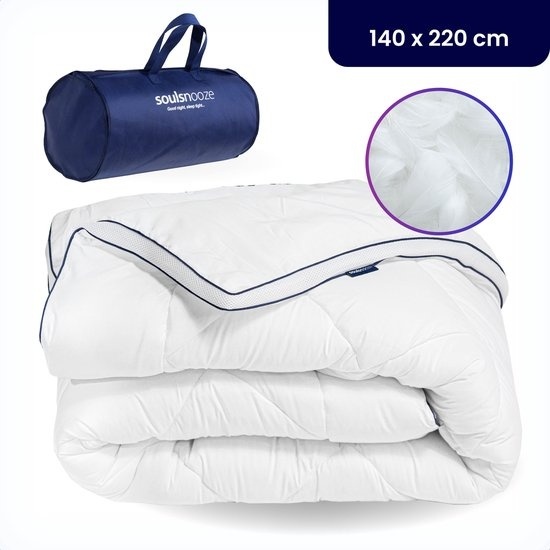 Soulsnooze® - Couette de luxe ultra douce 140 x 220 - Toute l'année - Qualité hôtelière - 3D Airmesh - Respirante - Couette simple - Antiallergique - Convient pour toute l'année